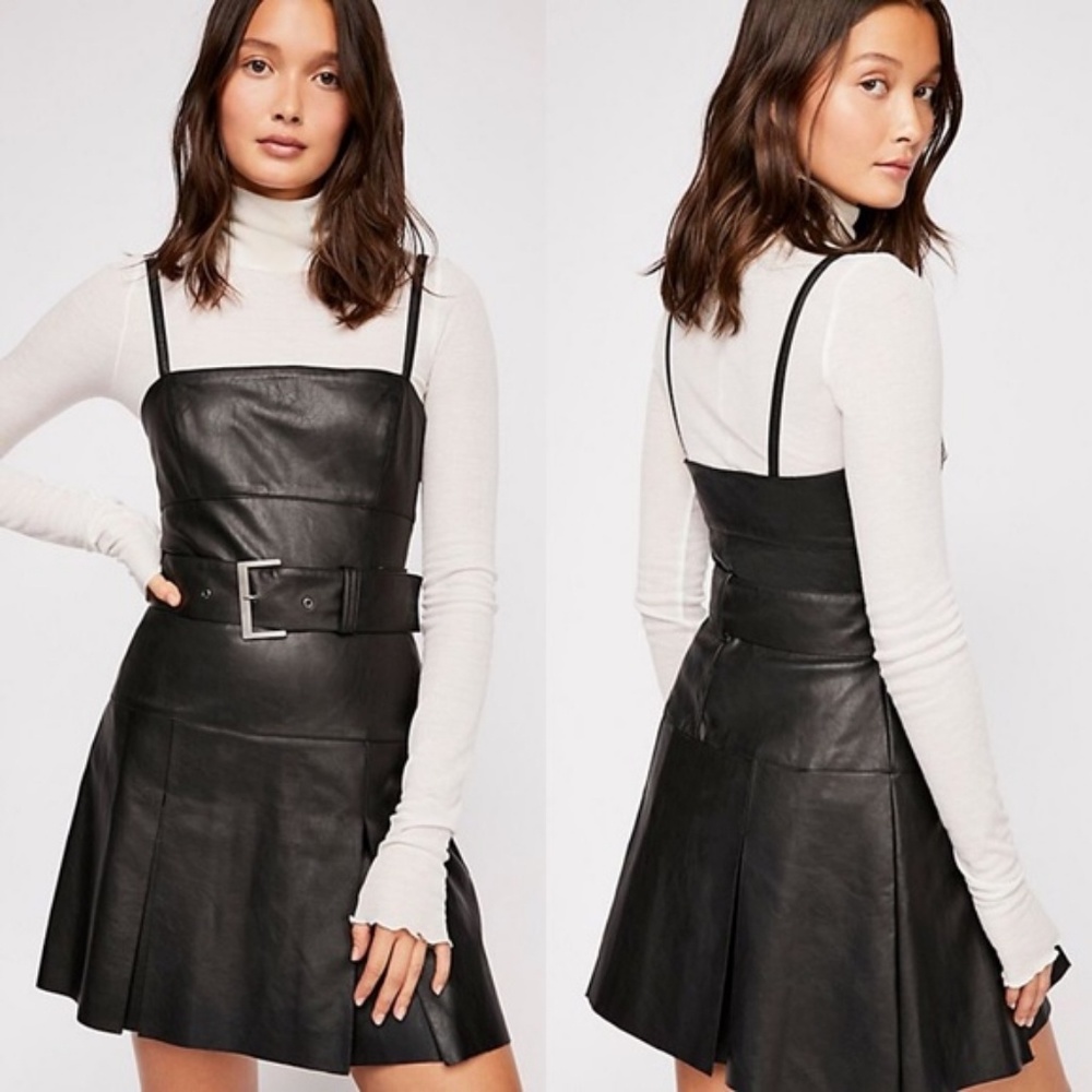 🆕️ Free People Vegan Faux Leather Jumper Dress